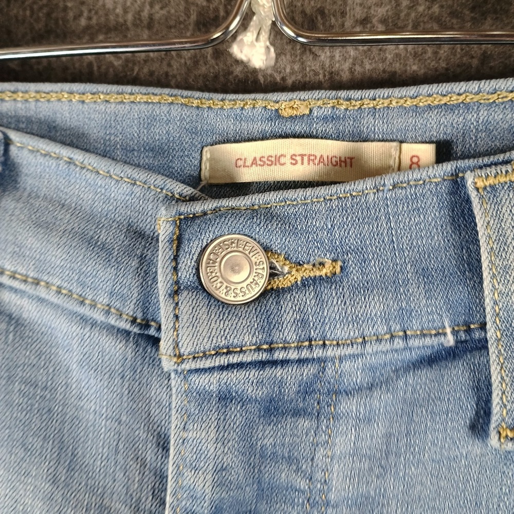 Levi Jeans‎ Women 8M W29 L30 Classic Straight Light Wash Mid Rise Classic USA - Picture 3 of 14